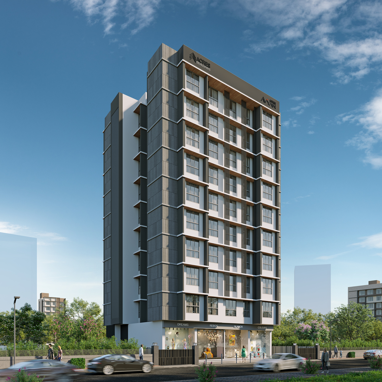 Morning view of Acres Avyan Real Estate Project, 3d Image of Acres Avyan